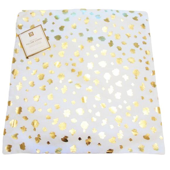 Pottery Barn Pillow Cover16x16 Metallic Gold Cheetah Leopard Animal Print New - Picture 1 of 4